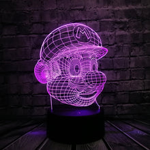Load image into Gallery viewer, Classic Cartoon Game Figure Super Mario 3D Lamp