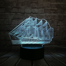 Load image into Gallery viewer, Retro Ancient Sailing Sea Boat Ship 3D Lamp