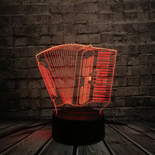 Load image into Gallery viewer, Night Light Music Instrument Accordion 3D Lamp