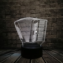 Load image into Gallery viewer, Night Light Music Instrument Accordion 3D Lamp