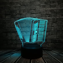 Load image into Gallery viewer, Night Light Music Instrument Accordion 3D Lamp