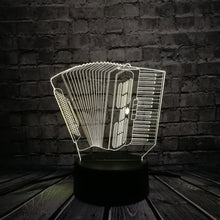 Load image into Gallery viewer, Night Light Music Instrument Accordion 3D Lamp