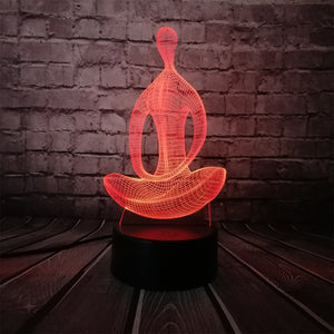 Yoga Meditation 3D Lamp