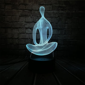 Yoga Meditation 3D Lamp