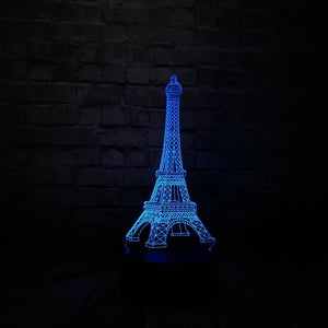 Romantic France PARIS Eiffel Tower 3D Lamp