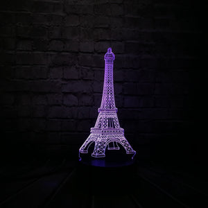 Romantic France PARIS Eiffel Tower 3D Lamp