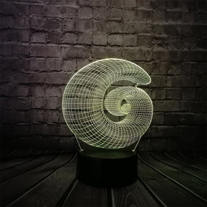 Snail Vortex Shape 3D Lamp
