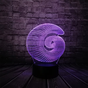 Snail Vortex Shape 3D Lamp
