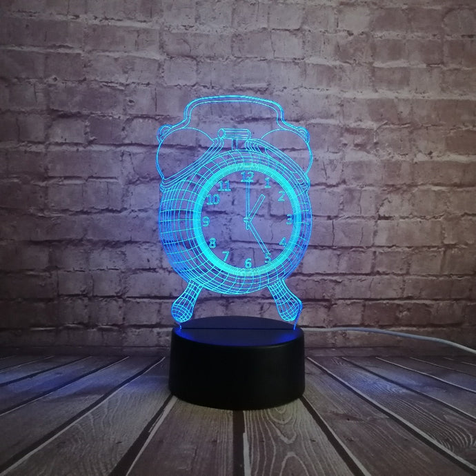 Retro Fasion Alarm Clock Style 3D Lamp