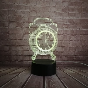 Retro Fasion Alarm Clock Style 3D Lamp