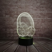 Load image into Gallery viewer, Design Headphone 3D Lamp