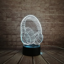 Load image into Gallery viewer, Design Headphone 3D Lamp