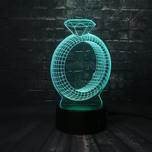 Load image into Gallery viewer, Romantic 24 Karat Diamond Design 3D Lamp