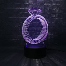 Load image into Gallery viewer, Romantic 24 Karat Diamond Design 3D Lamp