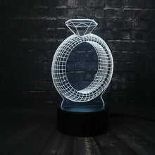 Load image into Gallery viewer, Romantic 24 Karat Diamond Design 3D Lamp