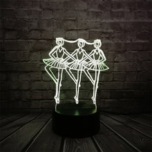 Load image into Gallery viewer, Three Girl Ballet Dancer 3D Lamp
