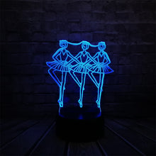 Load image into Gallery viewer, Three Girl Ballet Dancer 3D Lamp